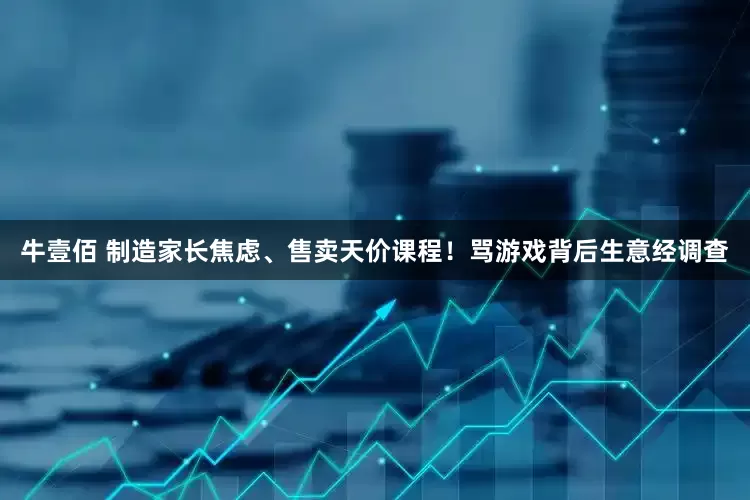 牛壹佰 制造家长焦虑、售卖天价课程！骂游戏背后生意经调查