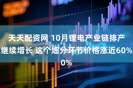 天天配资网 10月锂电产业链排产继续增长 这个细分环节价格涨近60%