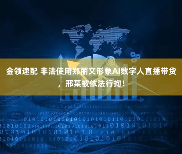 金领速配 非法使用郑丽文形象AI数字人直播带货，邢某被依法行拘！
